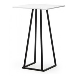 LINEA SQUARE BLACK HIGH TABLE WITH WHITE TOP