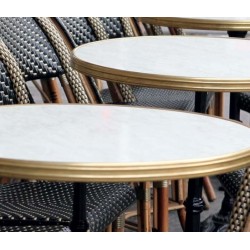 TABLE GUÉRIDON RONDE BISTRO PLATEAU MARBRE