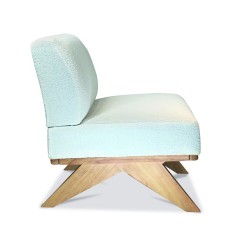FAUTEUIL MARCEAU BOUCLÉ BLANC