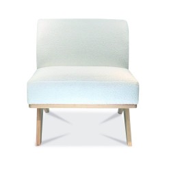FAUTEUIL MARCEAU BOUCLÉ BLANC