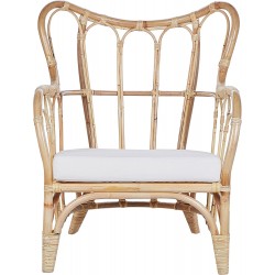 FAUTEUIL EXTÉRIEUR ROTIN COUSSIN BLANC