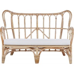 CANAPÉ ROTIN COUSSIN BLANC