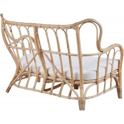 CANAPÉ ROTIN COUSSIN BLANC