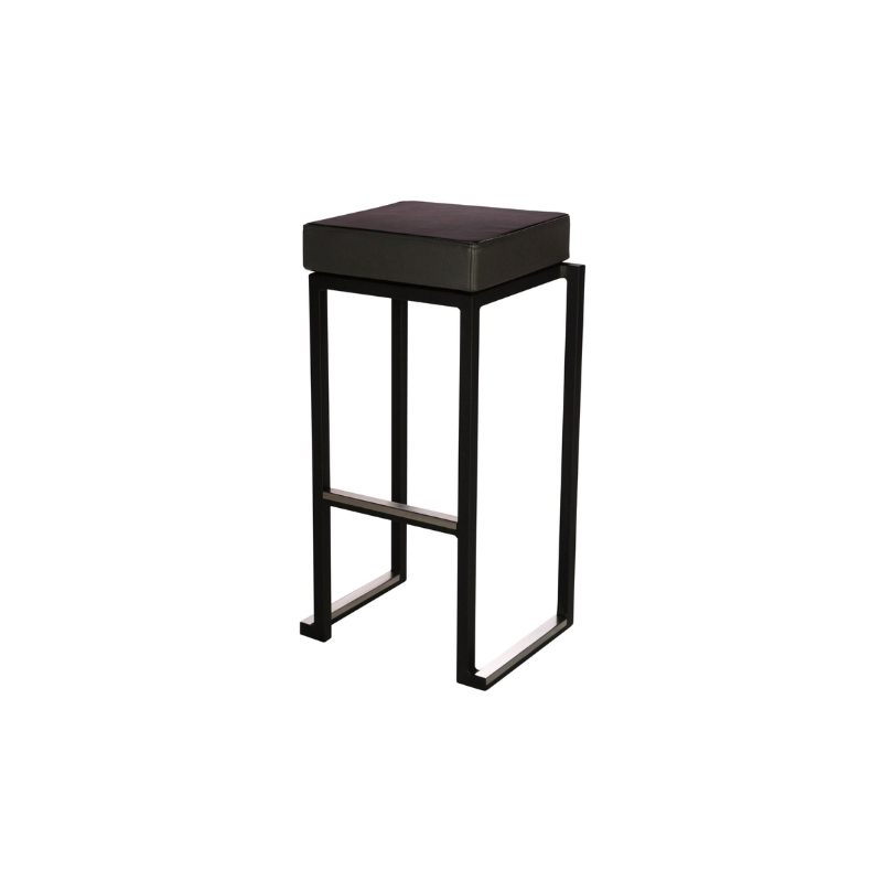 TABOURET HAUT KUBO NOIR ASSISE NOIRE