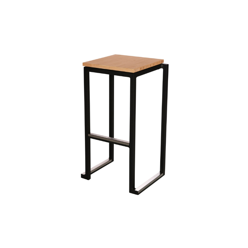 TABOURET HAUT KUBO NOIR ASSISE BOIS