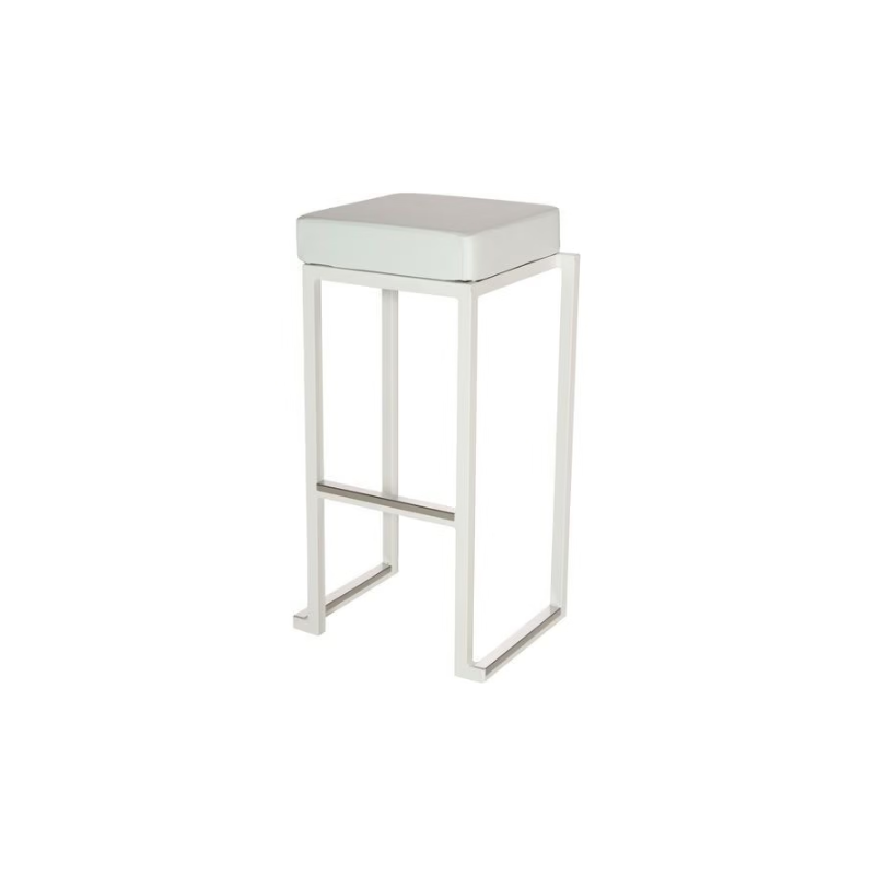 TABOURET HAUT KUBO BLANC ASSISE BLANCHE