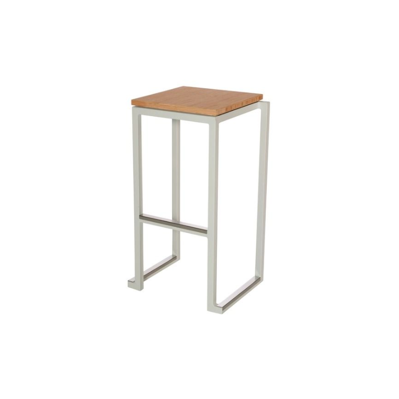 TABOURET KUBO HAUT BLANC ASSISE BOIS