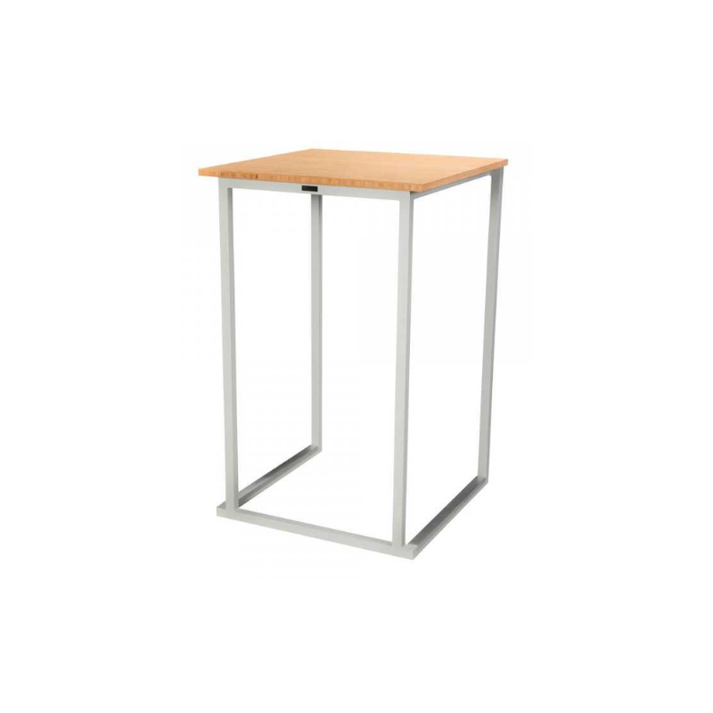 TABLE MANGE DEBOUT CARRÉE KUBO BLANC PLATEAU BOIS