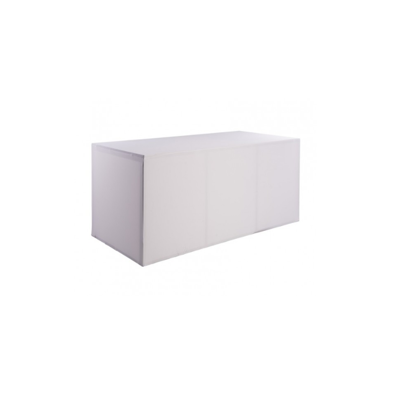 TABLE BUFFET RECTANGULAIRE BOX 200 CM HOUSSÉE BLANCHE