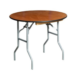 ROUND BISTRO TABLE WITH WOODEN TOP 75 CM