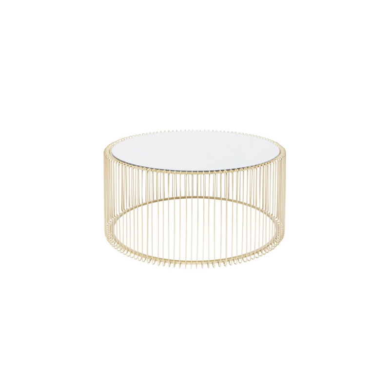 TABLE BASSE RONDE ROMA DORÉ S