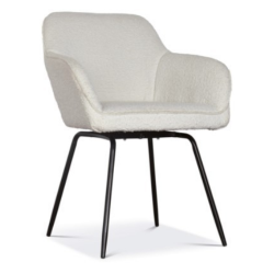 FAUTEUIL MARIUS BOUCLÉ BLANC