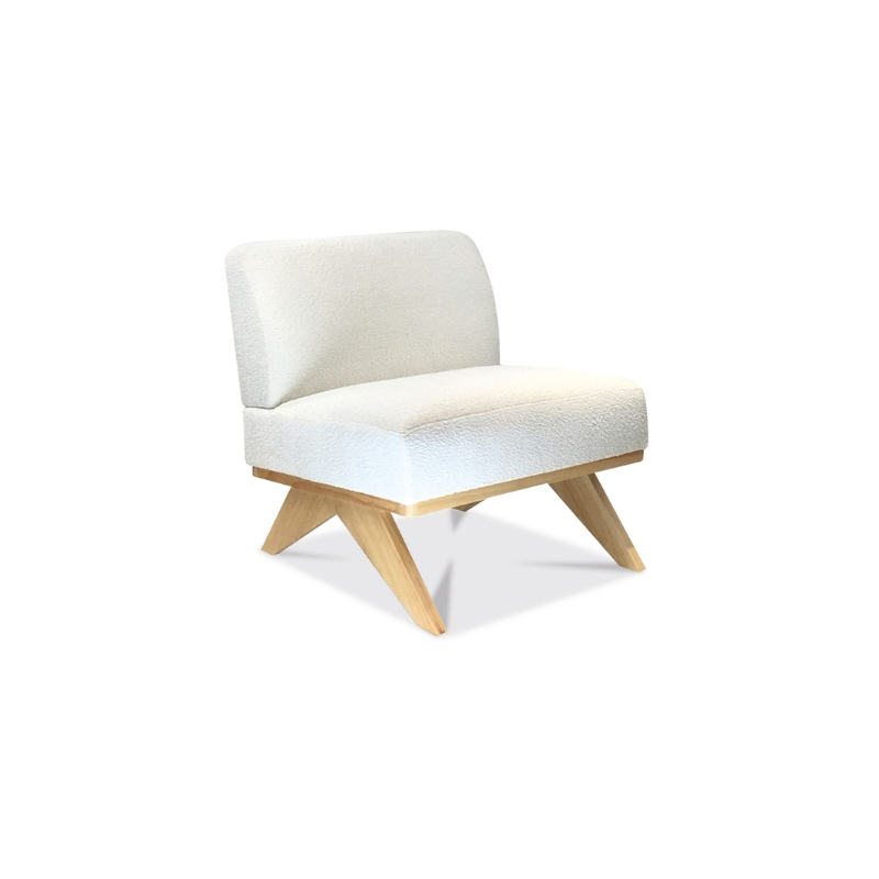 FAUTEUIL MARCEAU BOUCLÉ BLANC