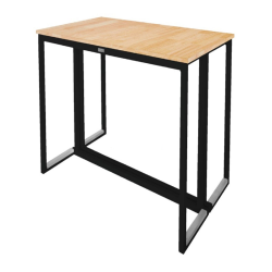 TABLE HAUTE RECTANGULAIRE KUBO NOIR PLATEAU BOIS