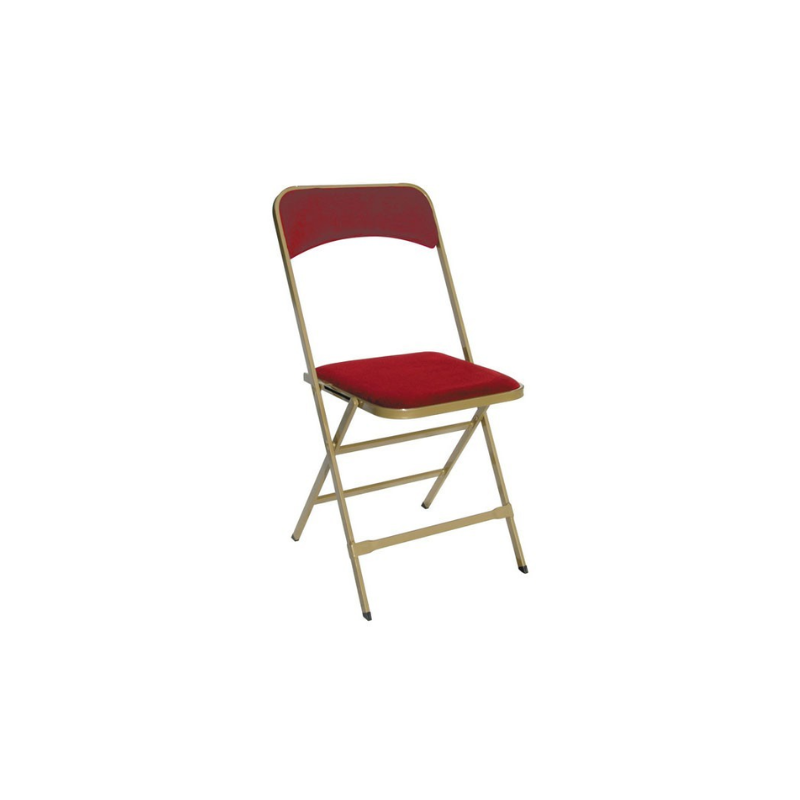 CHAISE PLIANTE APOLLINE BRONZE ASSISE ROUGE