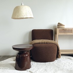 FAUTEUIL OSCAR BOUCLETTE MARRON