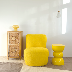 FAUTEUIL OSCAR BOUCLETTE JAUNE