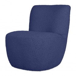 FAUTEUIL OSCAR BOUCLETTE BLEU INDIGO