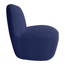 FAUTEUIL OSCAR BOUCLETTE BLEU INDIGO