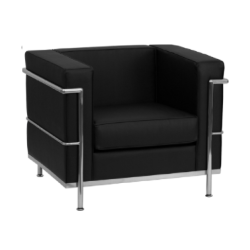 FAUTEUIL SIMILI CUIR DESIGN NOIR