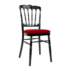 CHAISE NAPOLÉON NOIRE ASSISE ROUGE