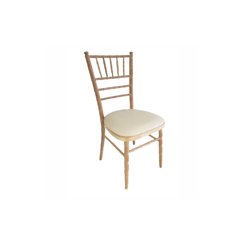 CHAISE CHIVARI BAMBOU COUSSIN BLANC