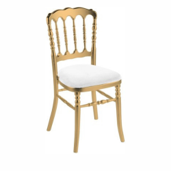 CHAISE NAPOLÉON DORÉ ASSISE BLANCHE