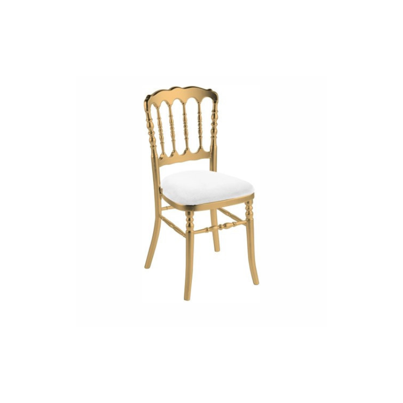 CHAISE NAPOLÉON DORÉ ASSISE BLANCHE