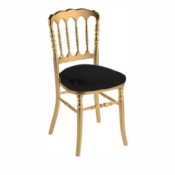 CHAISE NAPOLÉON DORÉ ASSISE NOIRE