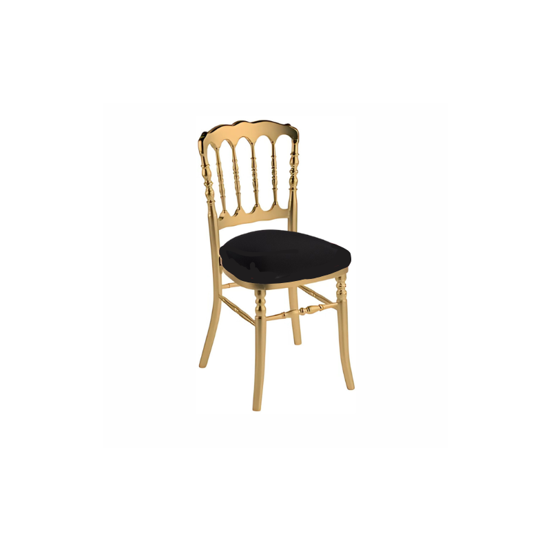 CHAISE NAPOLÉON DORÉ ASSISE NOIRE