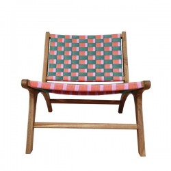 FAUTEUIL EXTÉRIEUR TRESSÉ ROUGE