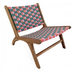 FAUTEUIL EXTÉRIEUR TRESSÉ ROUGE