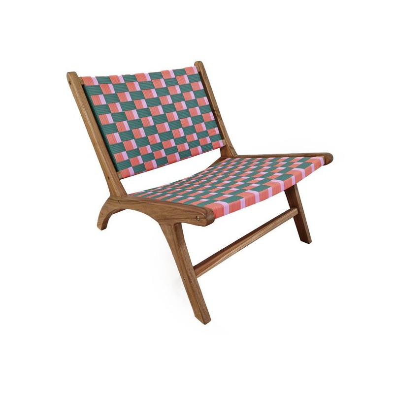 FAUTEUIL EXTÉRIEUR TRESSÉ ROUGE