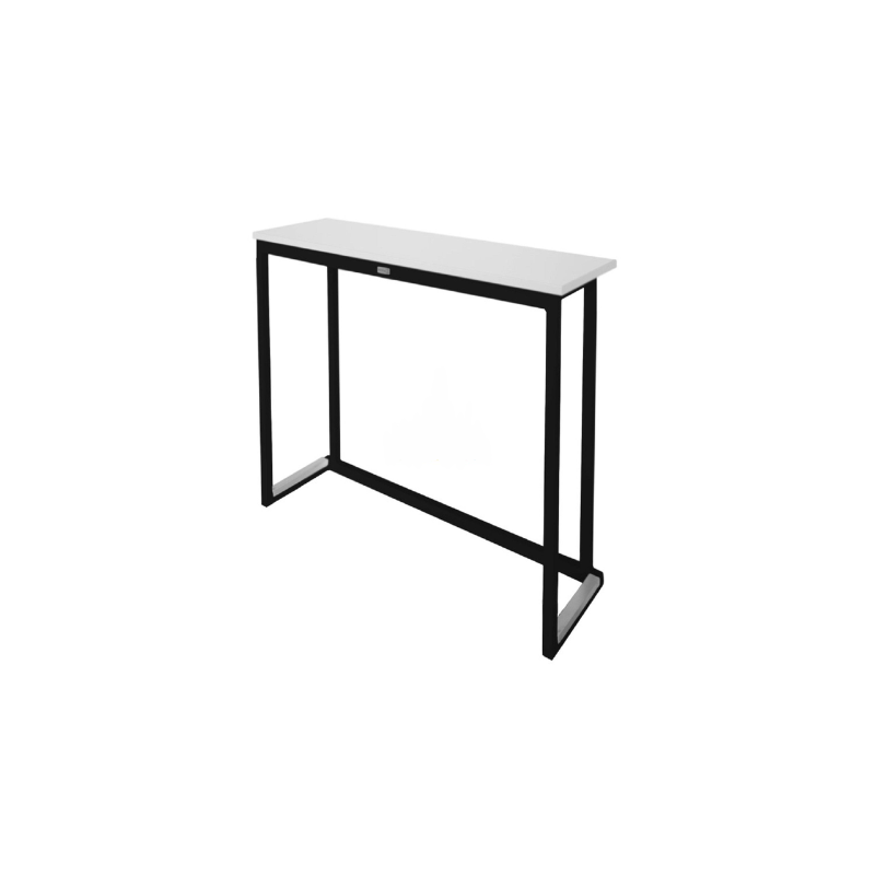 CONSOLE HAUTE RECTANGULAIRE KUBO NOIR PLATEAU BLANC