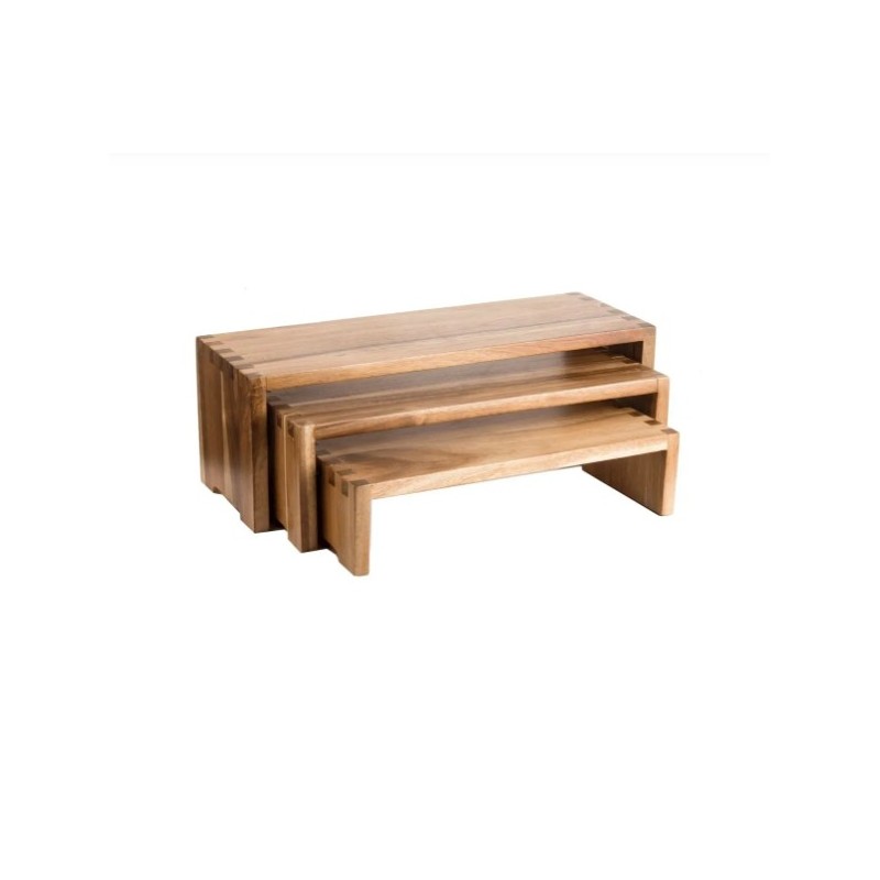LOT DE 3 RÉHAUSSES GIGOGNES EN BOIS