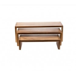 LOT DE 3 RÉHAUSSES GIGOGNES EN BOIS