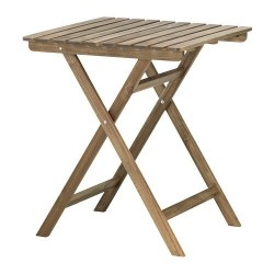 SQUARE WOODEN SLATTED BISTRO TABLE