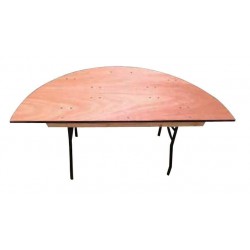 WOODEN HALF-MOON HEAD TABLE