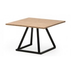 SQUARE LINEA COFFEE TABLE BLACK FRAME, WOODEN TOP